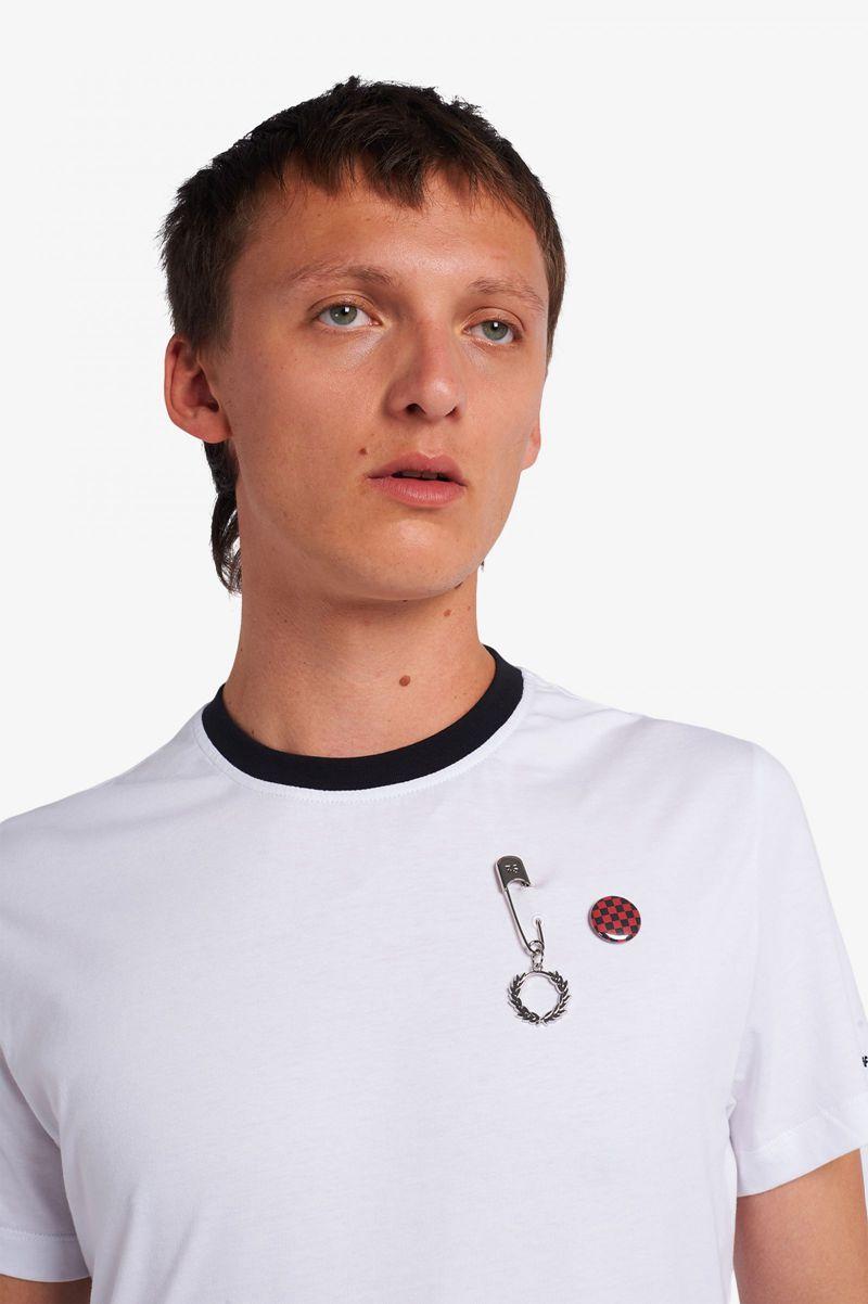 White Fred Perry SM1949 Men's T Shirts | PH 1758MQZA